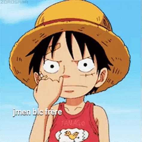 nose picking gif|luffy picking nose gif.